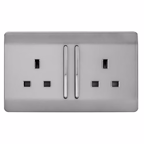 Trendi Switch Flush Socket, Silver – 2