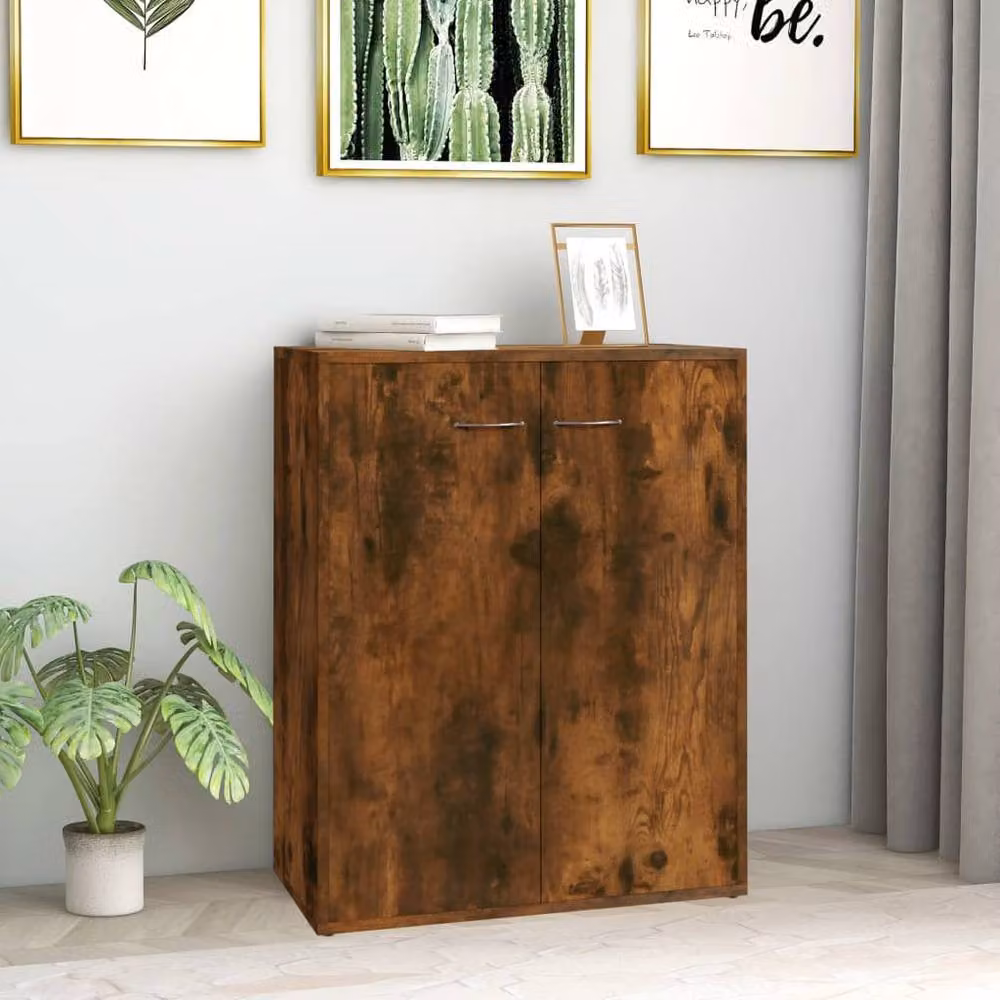 Berkfield Home Smoked Oak Sideboard in Brown, W/D/H: 60 x 30 x 75 cm – 2