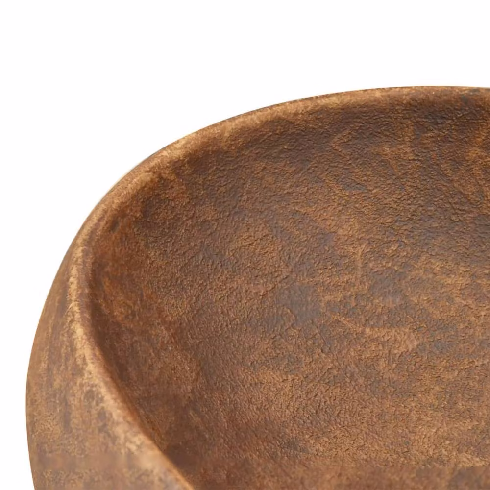 Berkfield Home Brown Oval Ceramic Countertop Basin W: 59 cm, D: 40 cm, H: 15 cm – 4
