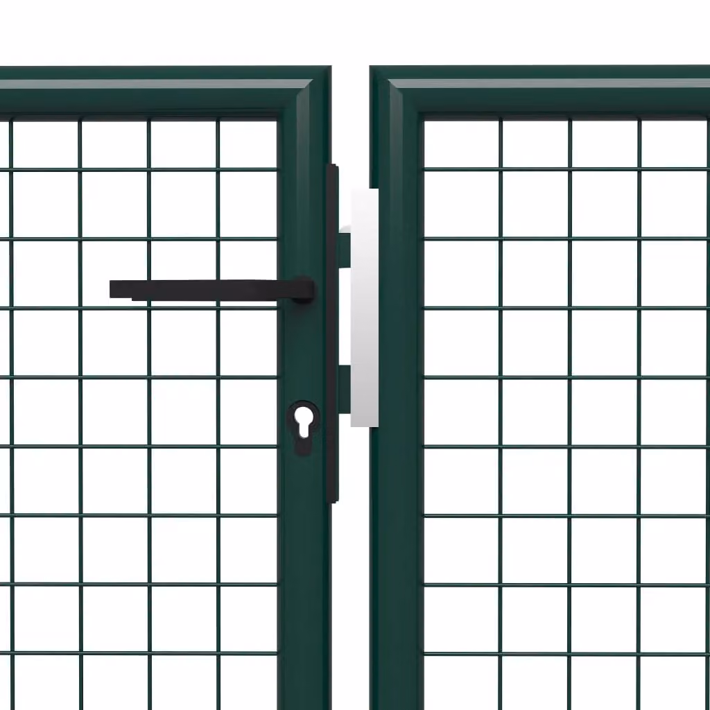 Berkfield Home Steel Garden Gate, Green, W: 400 cm, H: 150 cm – 2