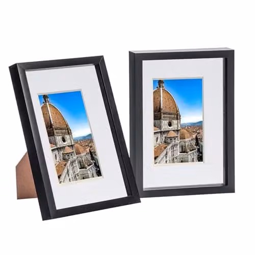 Nicola Spring Black Rectangular 3D Shadow Box Frames, Pack of 2, W/H: 32.0 x 23.5 cm