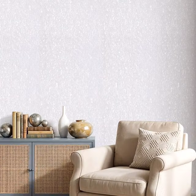 Lifeideas 3D Embossed Pearlescent Non-Woven Wallpaper in Light Grey, Abstract Modern Style