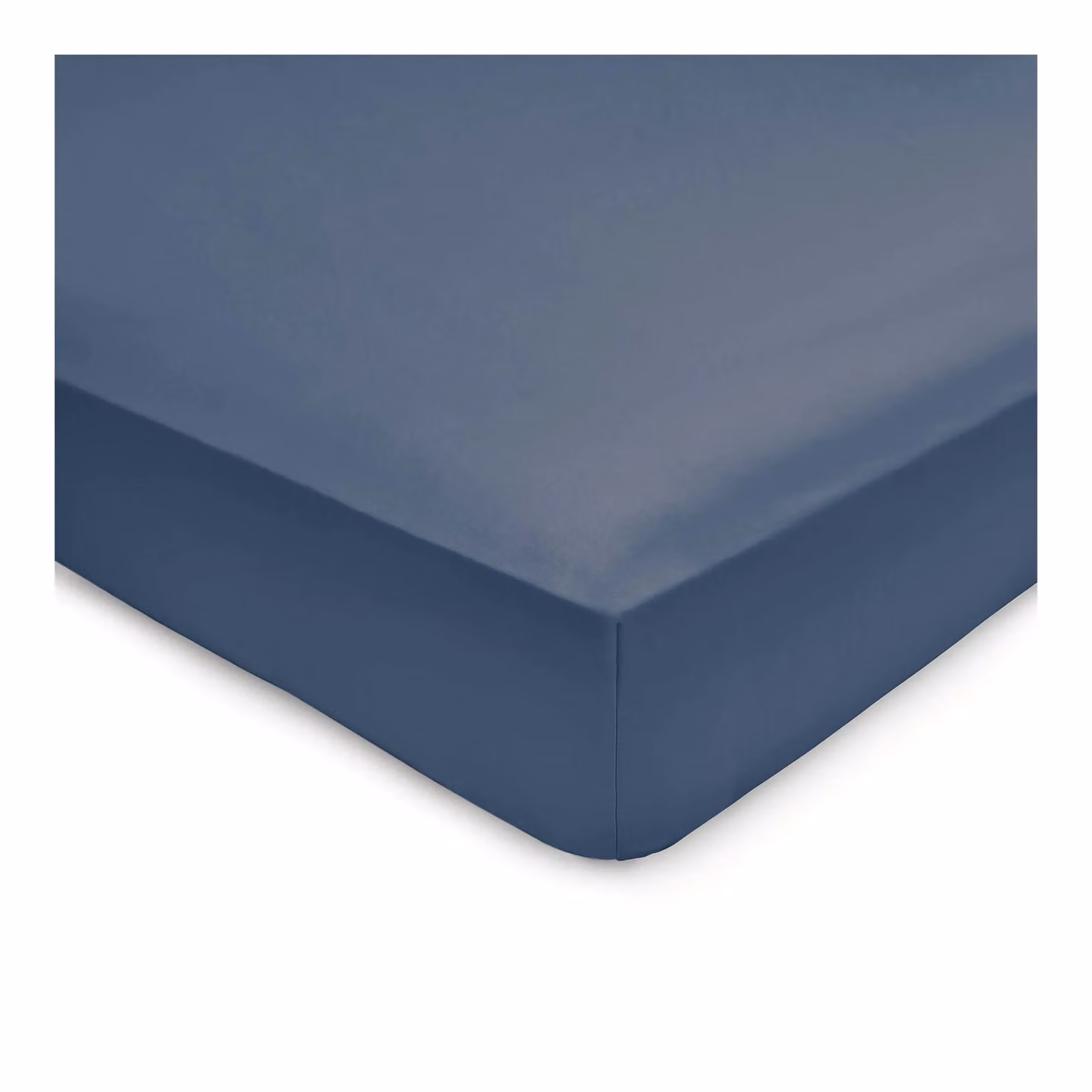 Bedeck 500 Thread Count Cotton Single Fitted Sheet, Navy Blue, W/D/H: 90 x 200 cm – 2