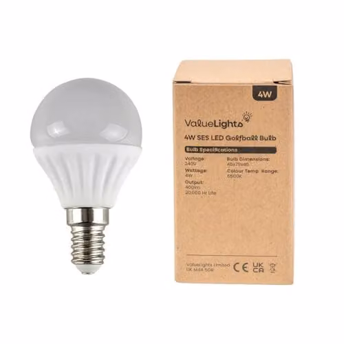 MiniSun Pack of 6 4W LED E14 Golfball Energy Saving Light Bulbs, 6500K Cool White – 1
