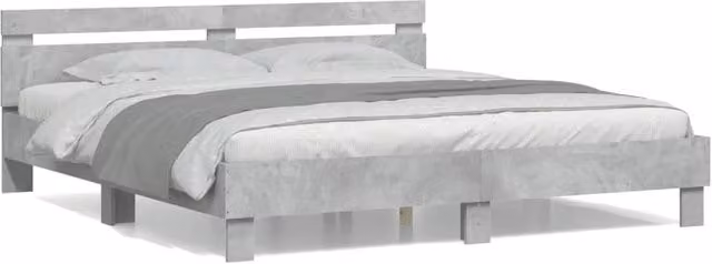 Berkfield Home Bed Frame in Concrete Grey, W/D/H: 180 x 200 cm, Super King Size – 1