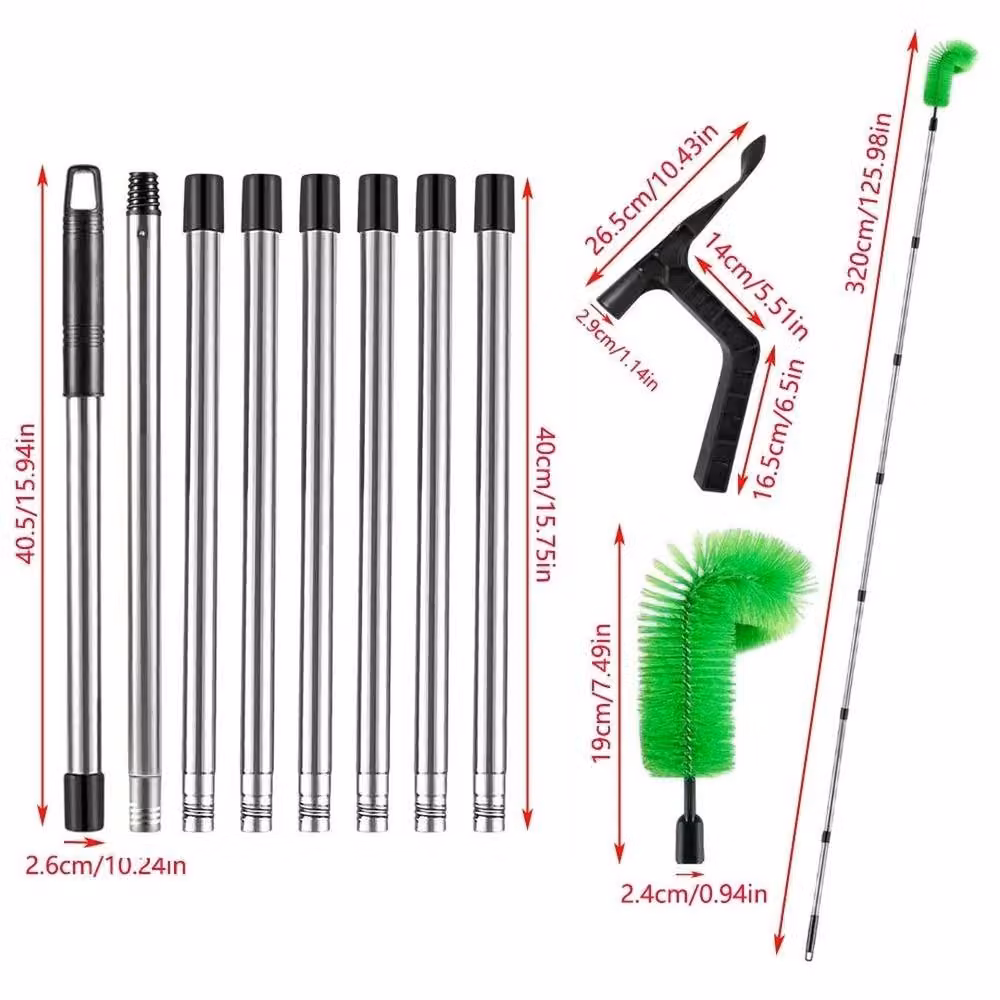 SPETLEK Telescopic Extendable Roof Gutter Cleaning Tool in Green, W: 100 cm, D: 15 cm – 2