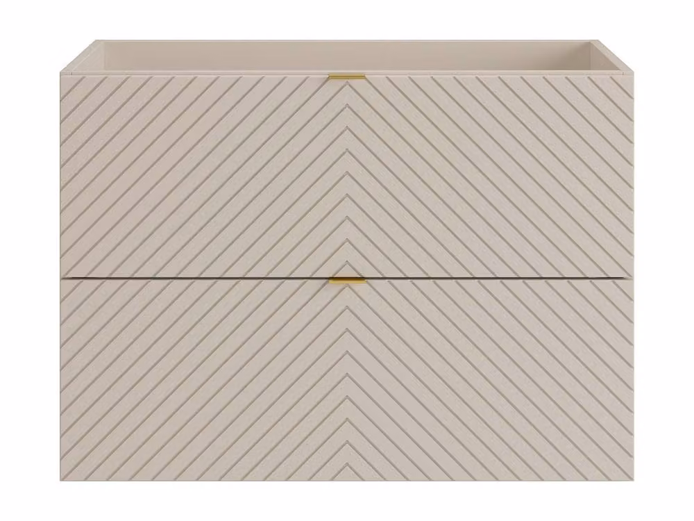 Dorioni Suspended Chevron Under-Basin Unit in Beige, Width: 80 cm – 2