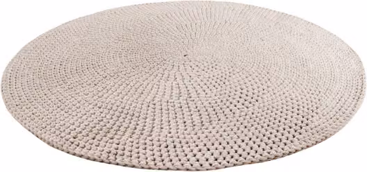 Zuri House Moon Crochet Round Rug in Beige, Diameter: 150 cm
