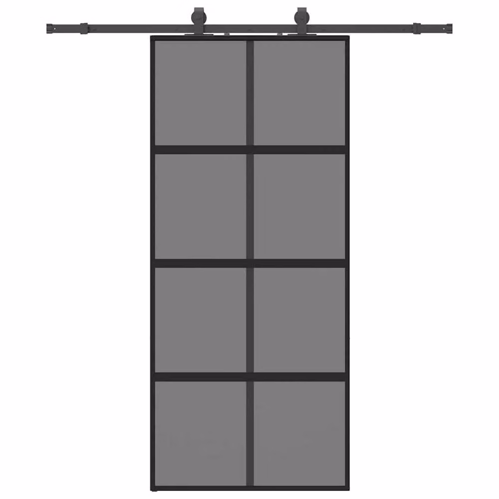 Berkfield Home Sliding Glass Door with Hardware Set, Black, W: 90 cm, H: 205 cm – 2