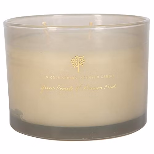 Nicola Spring Pomelo & Passion Fruit Scented Soy Wax Table Candle, 350g, Grey
