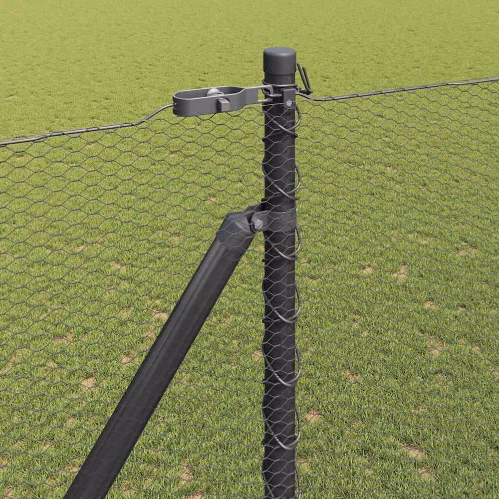 Berkfield Home Grey PVC Coated Steel Hexagon Fence, H: 1.6 m x W: 10 m – 3