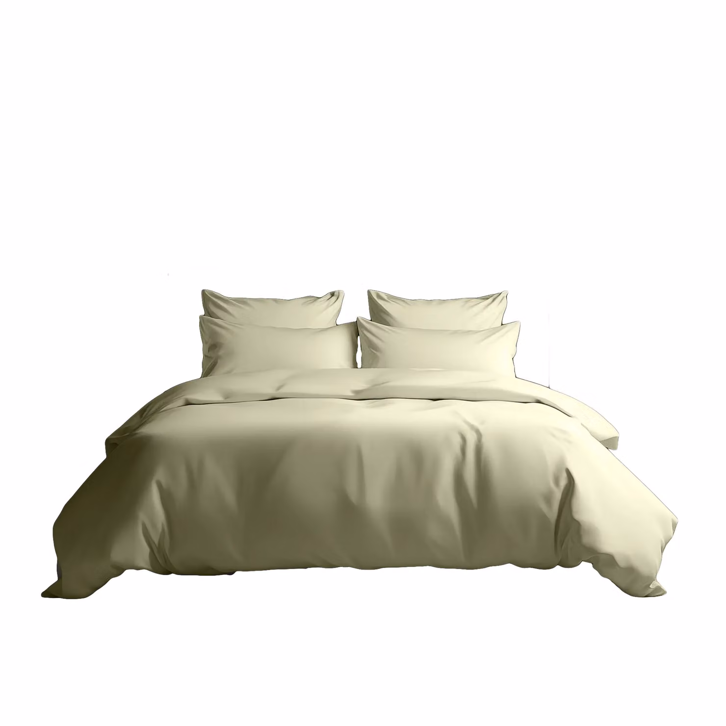 Snug City Luxury 400TC Cotton Mako Satin Duvet Cover and Pillowcase Set in Beige, Super King, 200 x 200 cm – 2