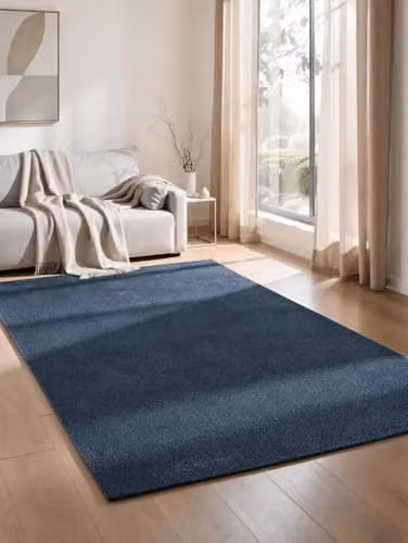 Desire Rugs Washable Non-Slip Plain Blue Hallway and Living Room Runner Rug, W: 60 cm, L: 200 cm – 5