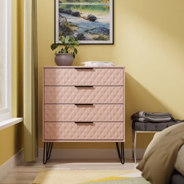 2 U Islay 4 Drawer Chest in Dusty Pink and Black – 1