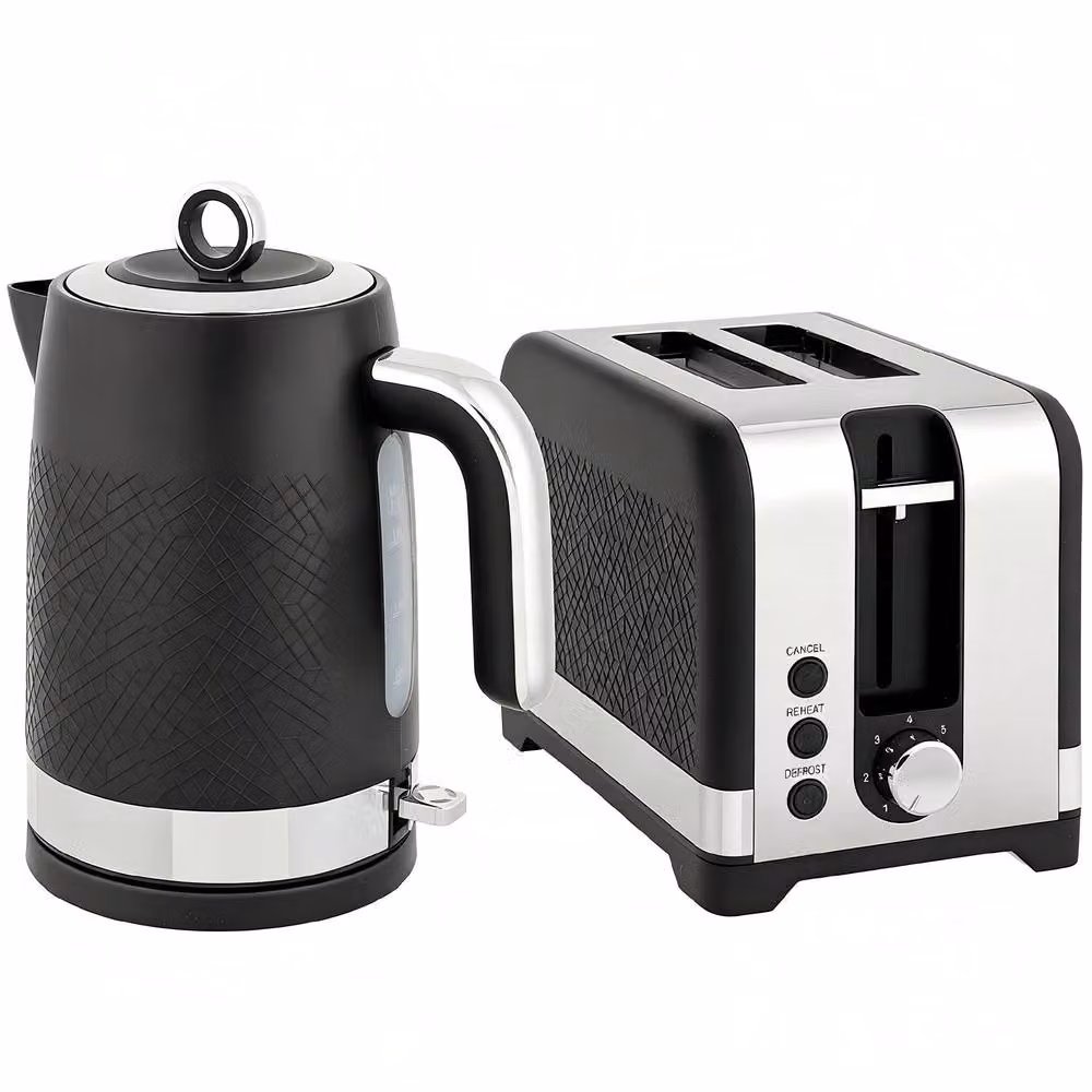 STILVORA Kettle and Toaster Set in Black with Rapid Boil and Auto Shut-Off Features – 2