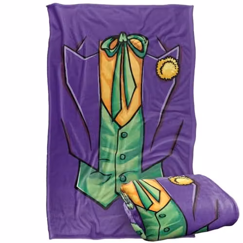 Warner Bros. Batman Joker Costume Super Soft Fleece Throw Blanket, Multicolour, W: 91.44 cm, L: 147 cm