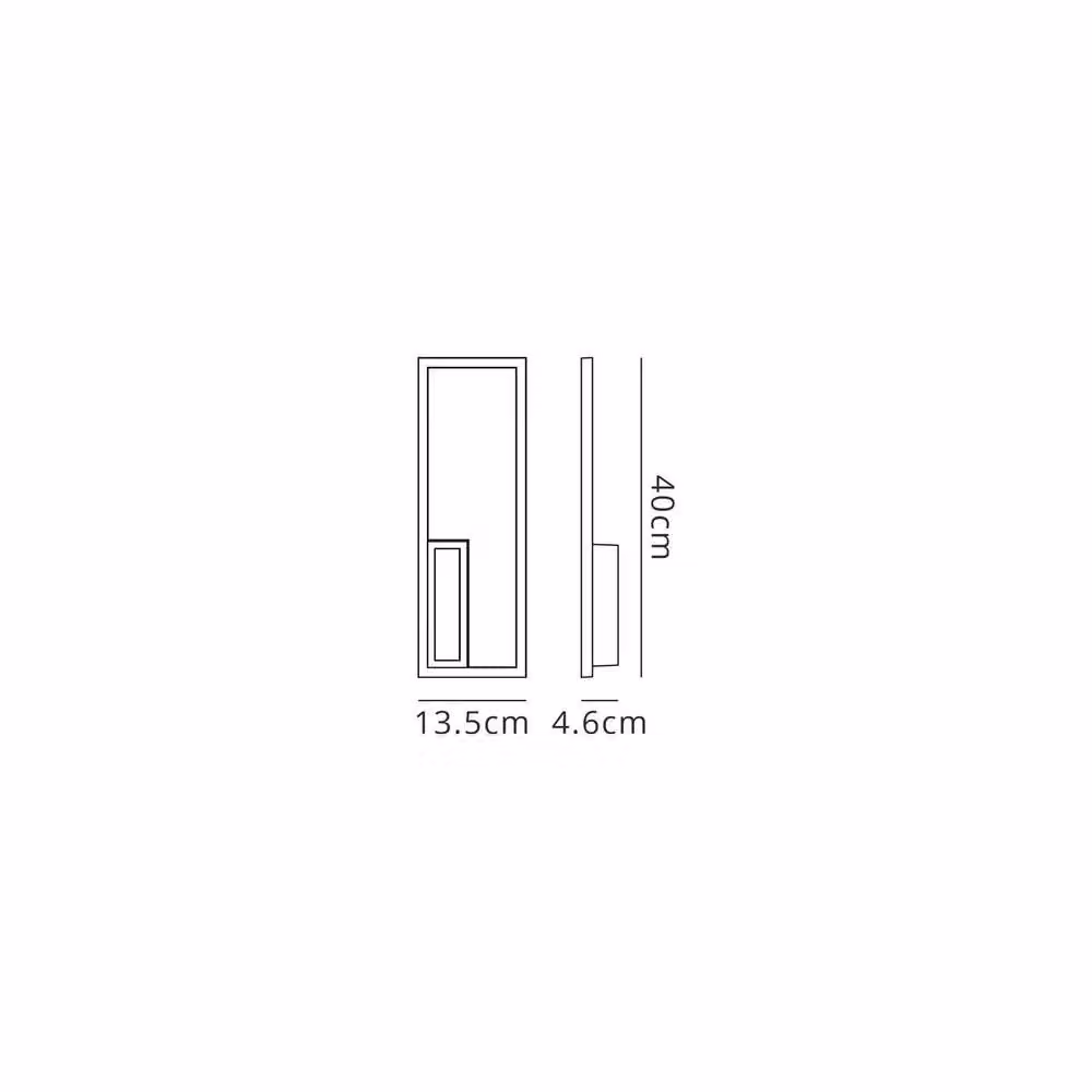 Netlighting Boutique Rectangular Dimmable LED Wall Lamp, Black, 21W, 3000K, 1130lm – 3