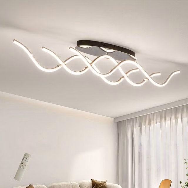 Garwarm 3-Light LED Dimmable Linear Flush Mount Ceiling Light, White, Length: 103 cm – 1
