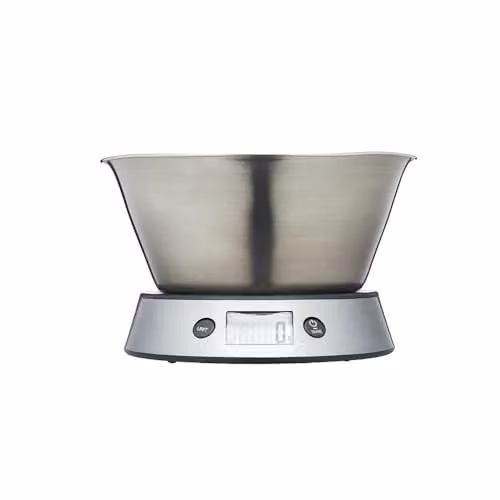 Taylor Pro Digital Kitchen Food Scales with Removable Stainless Steel Bowl, Silver, 5 kg Capacity