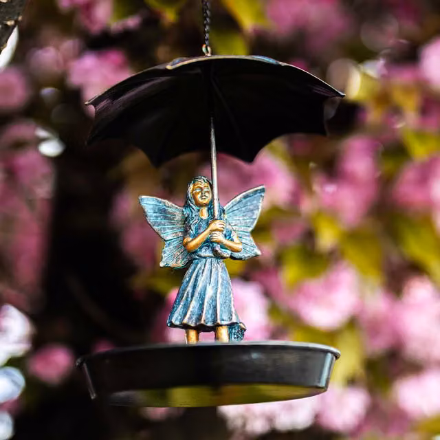 Garden Mile Hanging Fairy Bird Feeder in Bronze