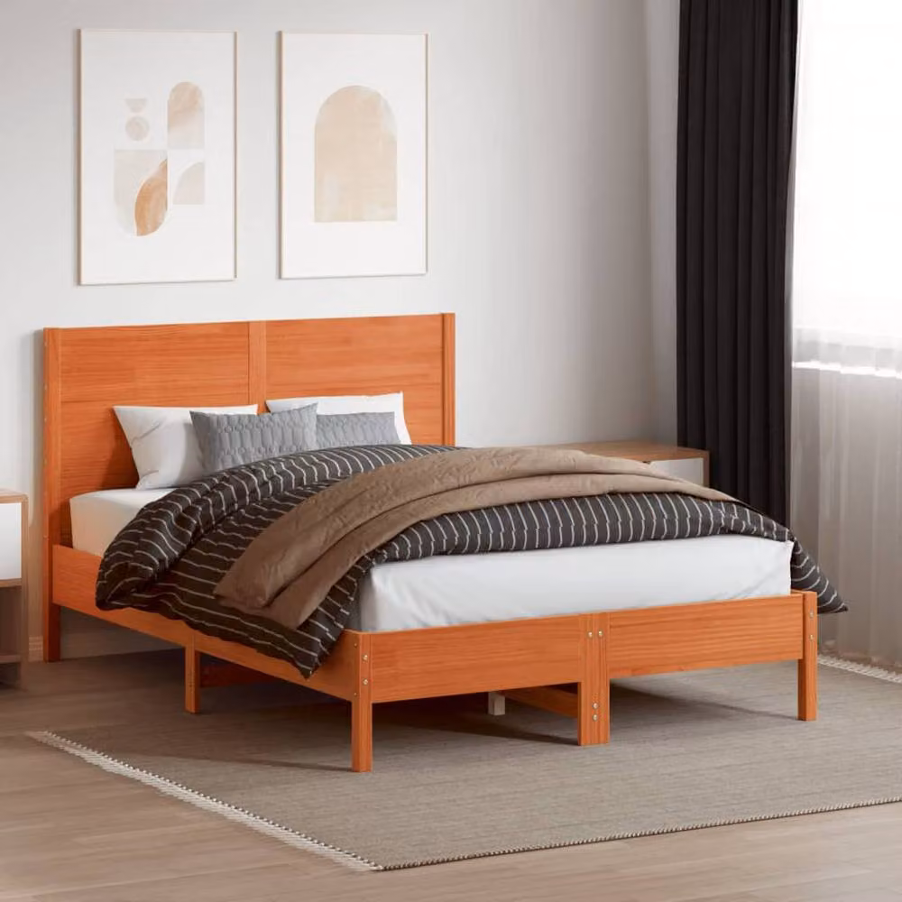 Berkfield Home Rustic Solid Wood Pine Headboard in Wax Brown, 180 cm – 3