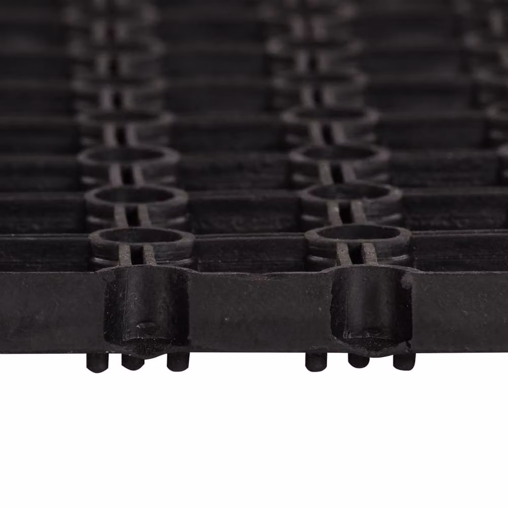 Berkfield Home Durable Rectangular Rubber Door Mat, Black, W: 80 cm, D: 60 cm – 3
