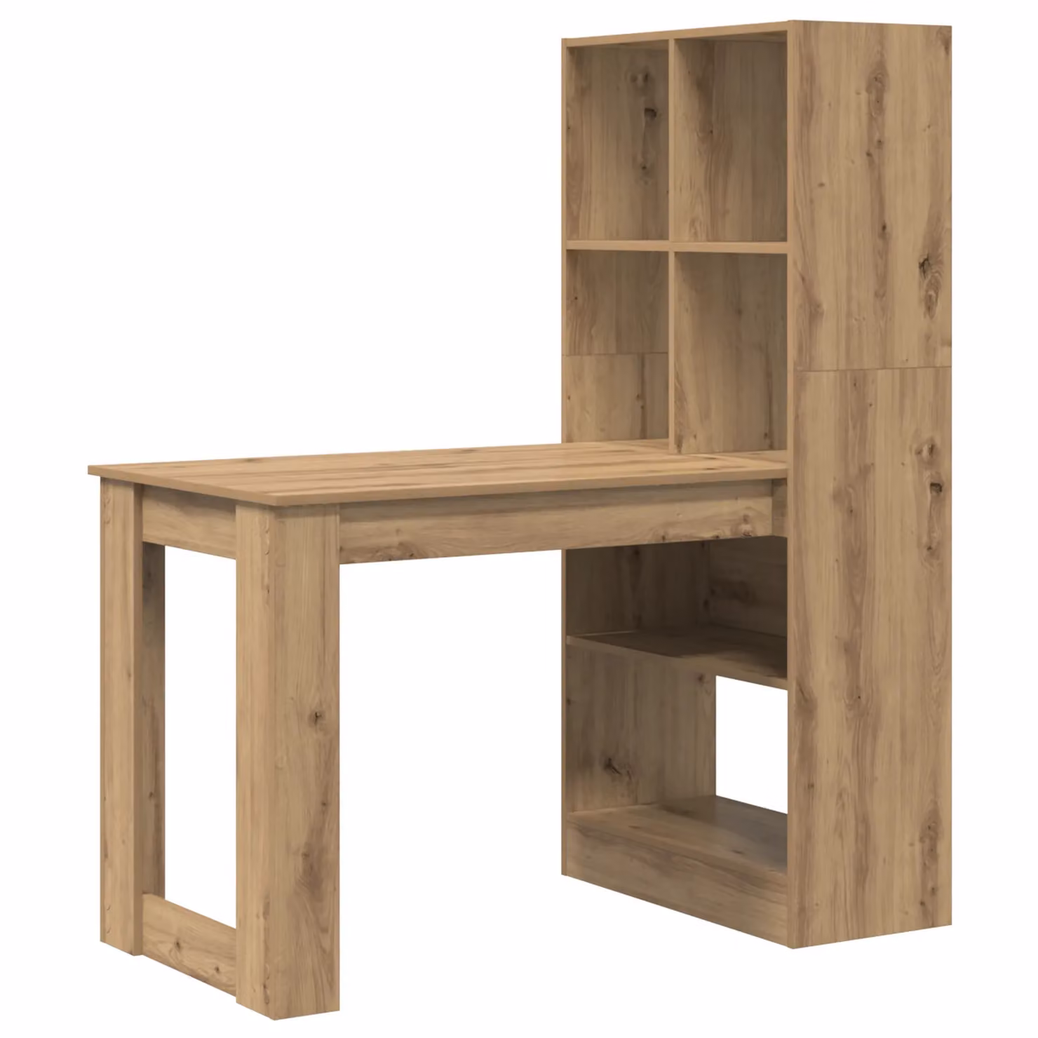 Berkfield Home Artisan Oak Writing Desk with Storage Shelf in Brown, W/D/H: 122 x 67 x 145 cm – 2