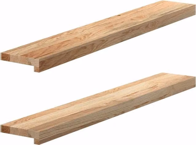 Berkfield Home Solid Oak Wood Window Sills, 2 Pack, Brown, W: 100 cm, D: 15 cm, H: 2 cm – 1