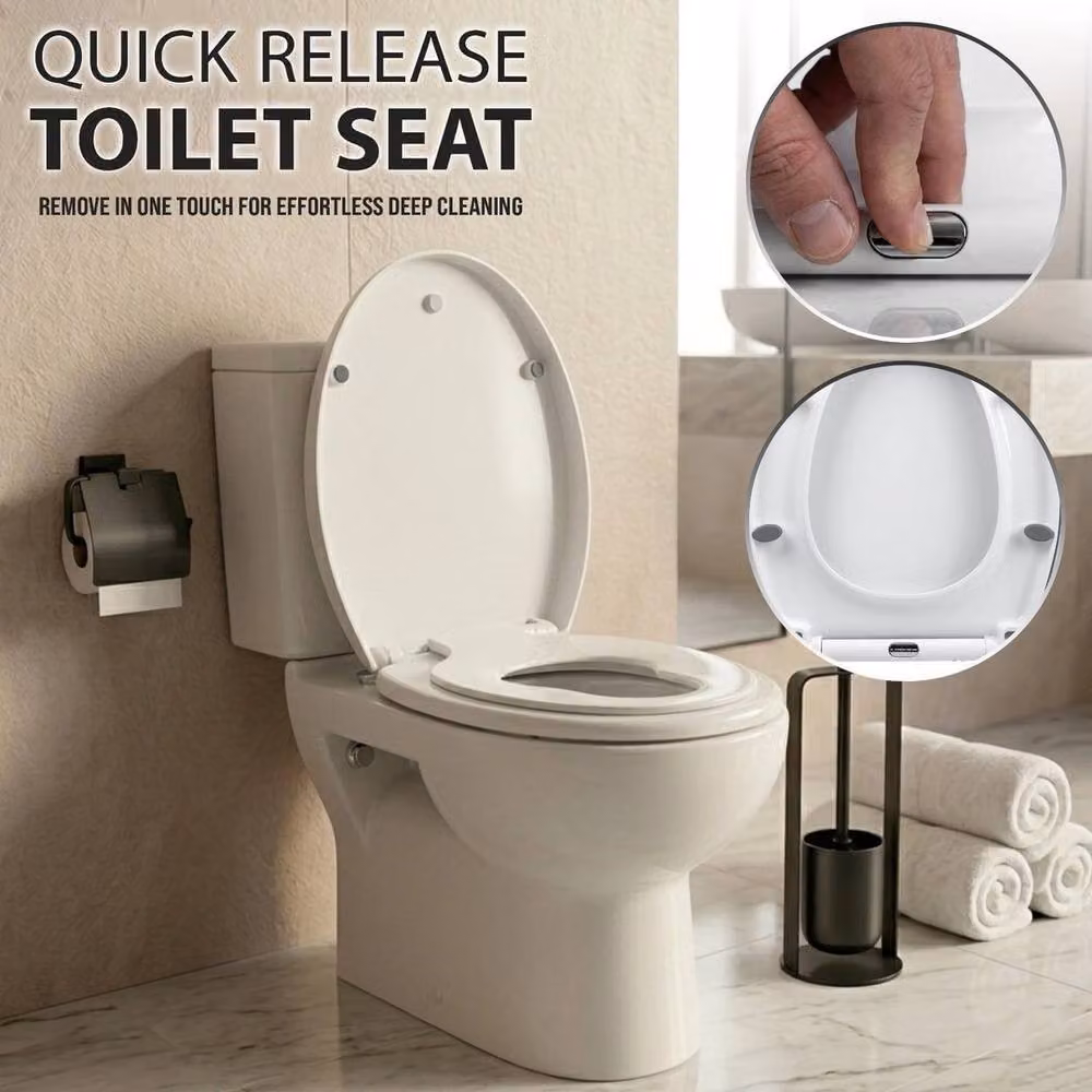 KORVIXA Family Friendly Soft Close Toilet Seat in White – 3