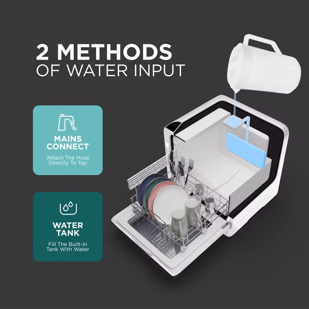 DMD Collective Mini Countertop Dishwasher with 5L Tank in White – 5