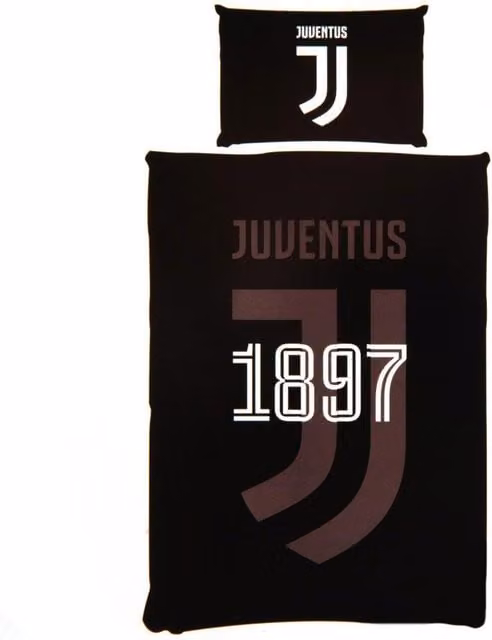 Juventus F.C. Reversible Single Duvet Set with Pillowcase, Black, W: 135 cm x L: 200 cm