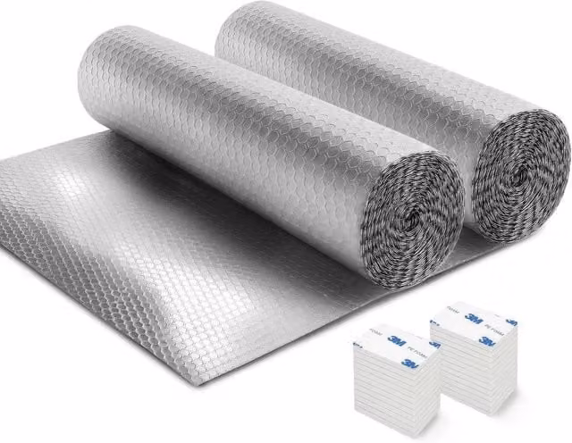 Haltons 2 Pack Reflective Radiator Foil in Silver, Self-Adhesive and Cuttable Aluminium Insulation, W: 60 cm x L: 10 m – 1