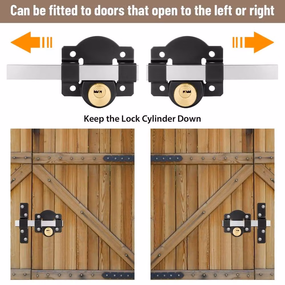 SPETLEK Upgraded Double Garden Gate Security Lock in Black, W: 1000 cm, H: 52 cm – 6