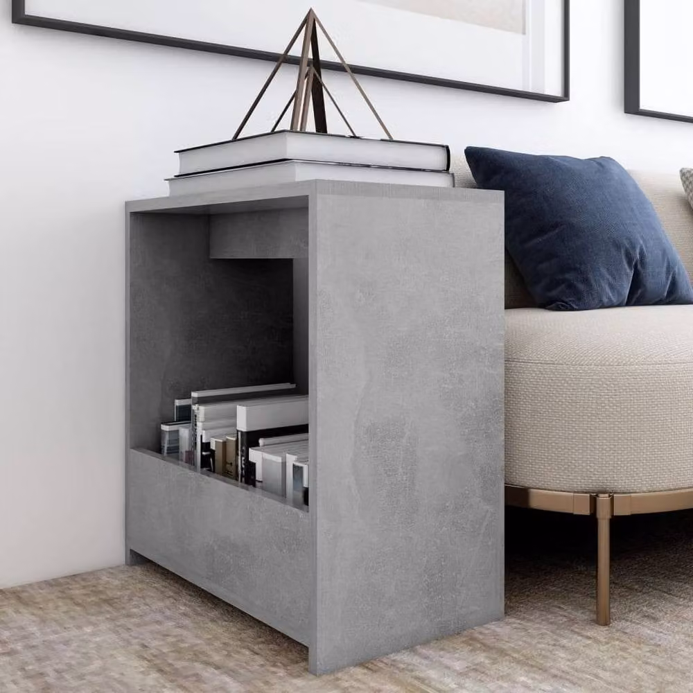 Berkfield Home Modern Grey Composite Side Table W/D/H: 50 x 26 x 50 cm – 2