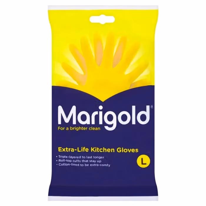 Marigold Extra Life Yellow Latex Rubber Gloves, Size: Medium – 2