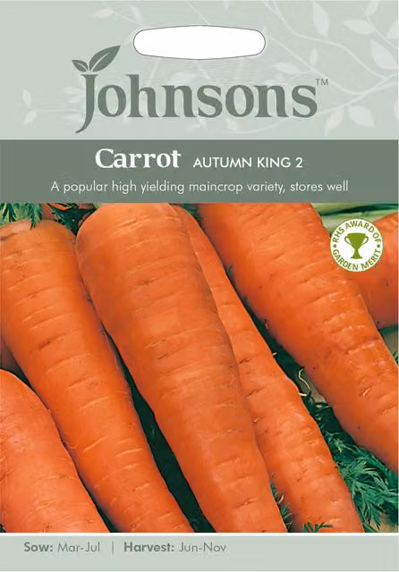Johnsons Carrot Autumn King 2 Orange Vegetable Seeds