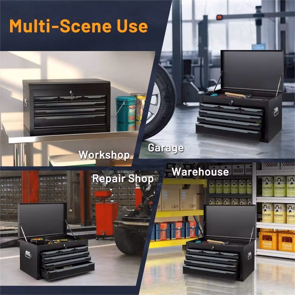 Kelvenix Steel Tool Box and Tool Chest Case in Black with Inserts and Lockable Feature, W: 520 cm, H: 55 cm, D: 56 cm – 3