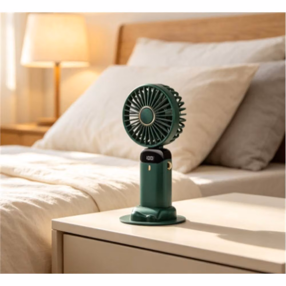 FLAVORA Green Mini Rechargeable Portable Handheld Fan – 3