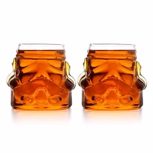 Thumbs Up Stormtrooper Helmet Shaped Whisky Glass Set of 2, Transparent, 300ml Each – 1