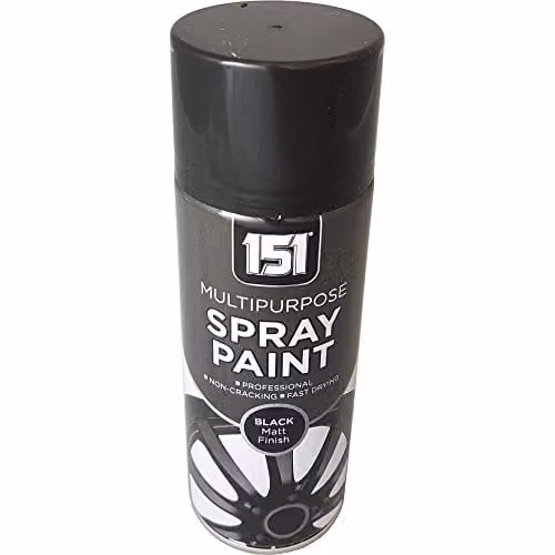 151 Products Multi Purpose Quick Drying Spray Paint, Black Matt, 400ml