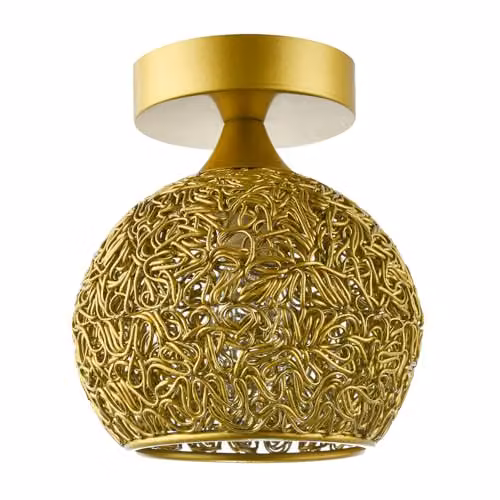 Happy Homewares Modern Gold Ceiling Light Fitting with Metal Shade, W/D/H: 17 x 15 x 15 cm – 1
