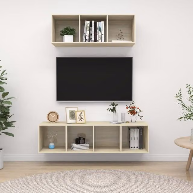 Berkfield Home 2 Piece Sonoma Oak TV Cabinet Set in Brown