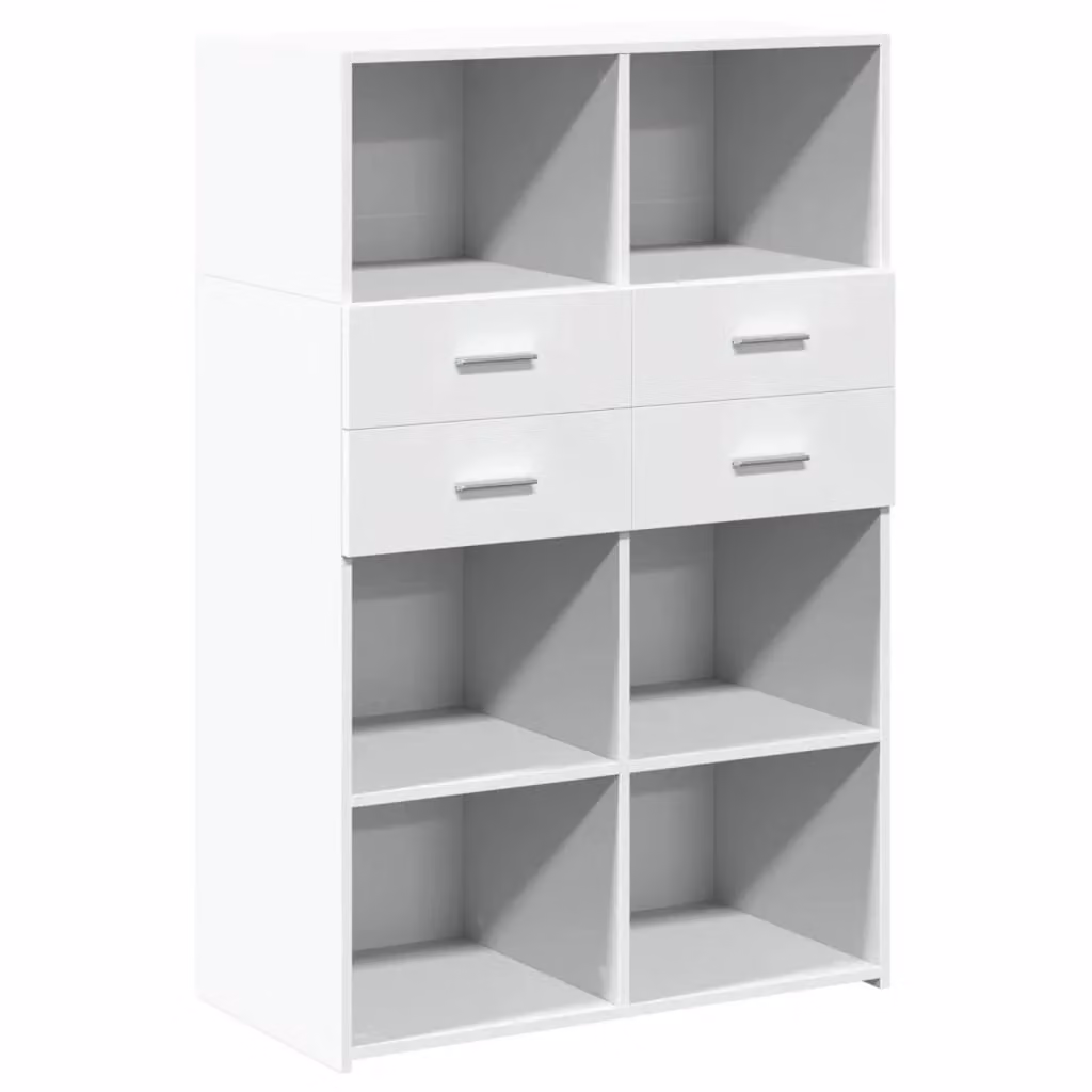 Berkfield Home White Modern Highboard in MDF, W/D/H: 80 x 42.5 x 124 cm – 2
