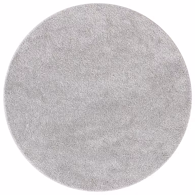 Berkfield Home Grey Round Shaggy Polyester Rug with Non-Slip Latex Backing, Diameter: 90 cm