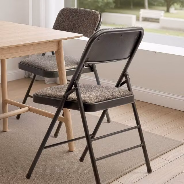 EONLION Set of 2 Foldable Padded Home Office Chairs in Brown – 1