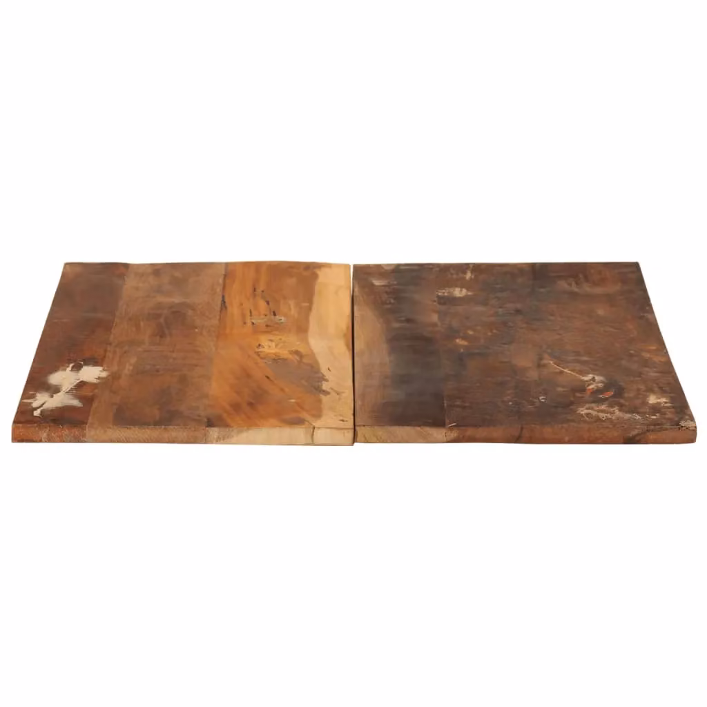 Berkfield Home Rectangular Solid Reclaimed Wood Table Top, Black, W: 70 cm, D: 60 cm – 2