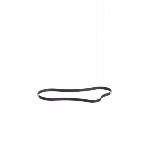 Netlighting Waves 125cm Integrated LED Suspended Pendant Ceiling Light in Black, 3000K Warm White – 1