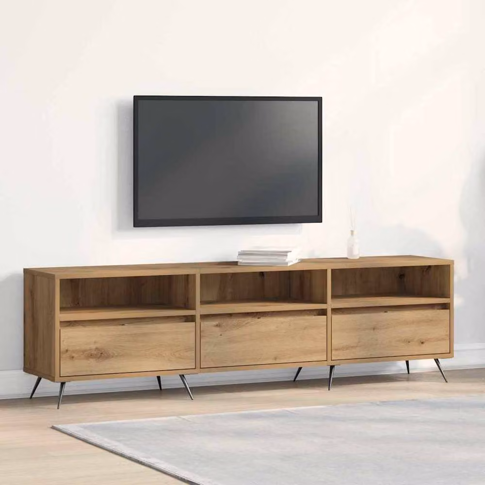 Berkfield Home Artisan Oak TV Cabinet in Brown, W: 150 cm, D: 44 cm, H: 44.5 cm – 2