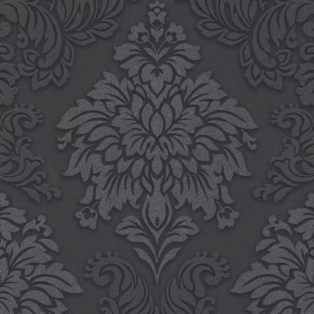 A.S. Création Abstract Floral Classic Wallpaper in Grey, Anthracite and Beige