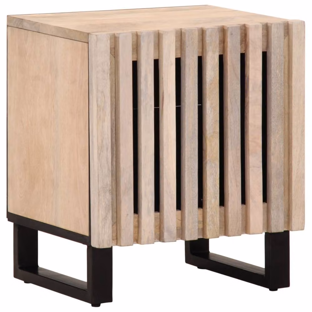 Berkfield Home Beautiful Bedside Cabinets, Set of 2, Light Brown Solid Bleached Mango Wood, W: 40 cm, D: 34 cm, H: 46 cm – 3